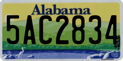 AL license plate 5AC2834