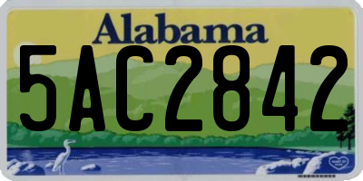 AL license plate 5AC2842