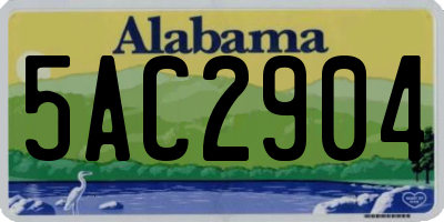 AL license plate 5AC2904
