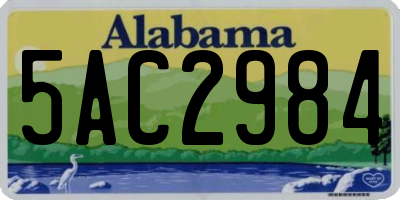 AL license plate 5AC2984
