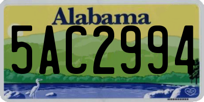 AL license plate 5AC2994