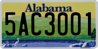 AL license plate 5AC3001