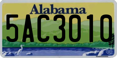 AL license plate 5AC3010