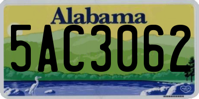 AL license plate 5AC3062