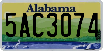 AL license plate 5AC3074