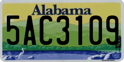 AL license plate 5AC3109