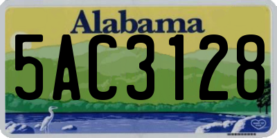 AL license plate 5AC3128