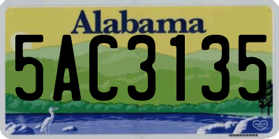AL license plate 5AC3135