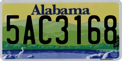 AL license plate 5AC3168