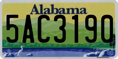AL license plate 5AC3190