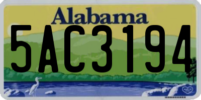 AL license plate 5AC3194