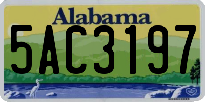 AL license plate 5AC3197