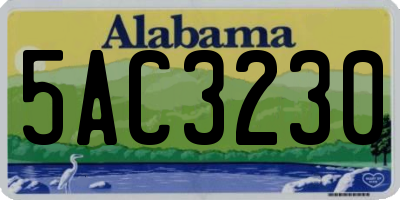 AL license plate 5AC3230