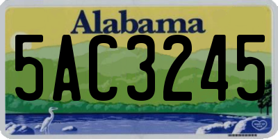 AL license plate 5AC3245