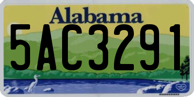 AL license plate 5AC3291