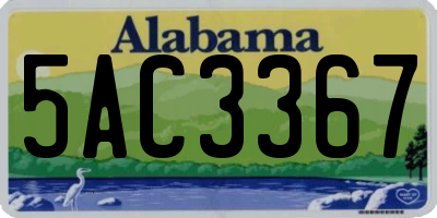AL license plate 5AC3367