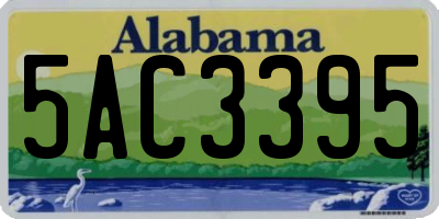 AL license plate 5AC3395