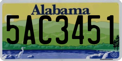AL license plate 5AC3451