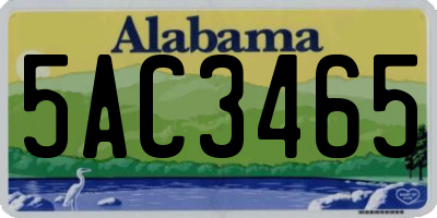 AL license plate 5AC3465