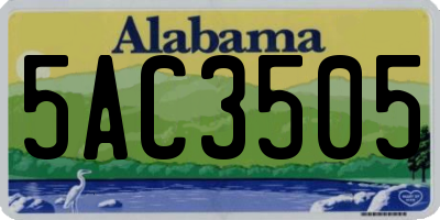 AL license plate 5AC3505