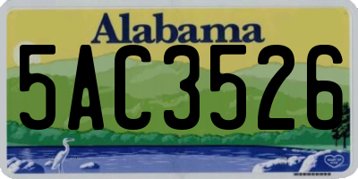 AL license plate 5AC3526