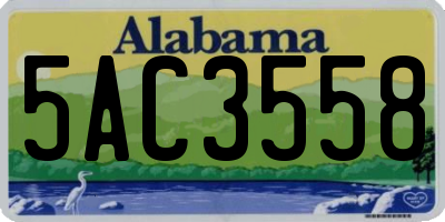 AL license plate 5AC3558