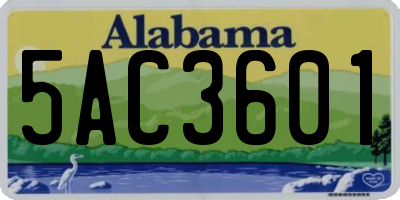 AL license plate 5AC3601