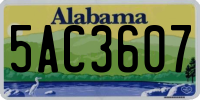 AL license plate 5AC3607
