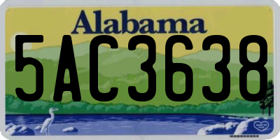 AL license plate 5AC3638