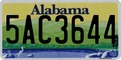 AL license plate 5AC3644