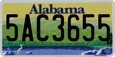 AL license plate 5AC3655