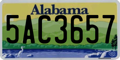 AL license plate 5AC3657