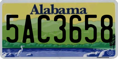 AL license plate 5AC3658