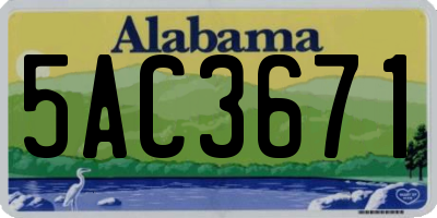 AL license plate 5AC3671