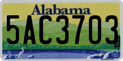 AL license plate 5AC3703
