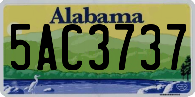 AL license plate 5AC3737