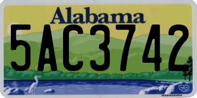 AL license plate 5AC3742