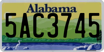 AL license plate 5AC3745