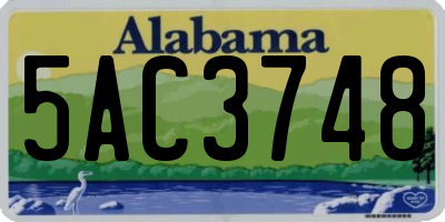 AL license plate 5AC3748