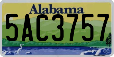 AL license plate 5AC3757