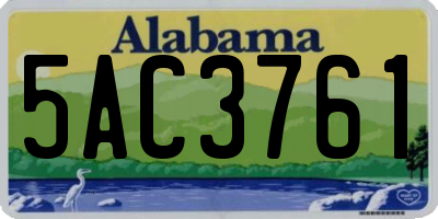 AL license plate 5AC3761