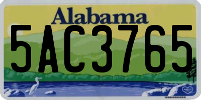 AL license plate 5AC3765