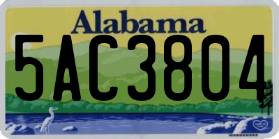 AL license plate 5AC3804