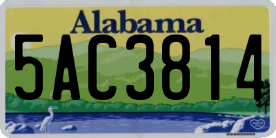 AL license plate 5AC3814
