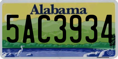 AL license plate 5AC3934
