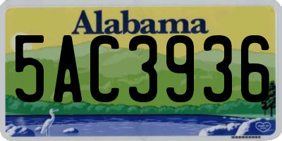 AL license plate 5AC3936