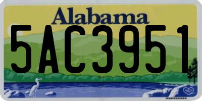 AL license plate 5AC3951
