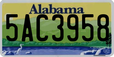 AL license plate 5AC3958