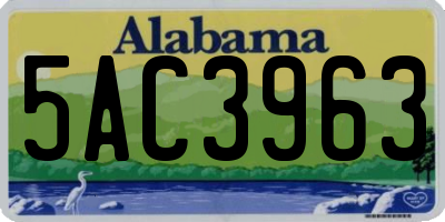AL license plate 5AC3963