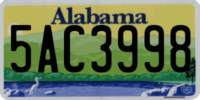 AL license plate 5AC3998